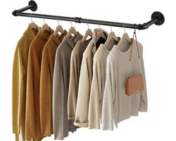 Living Nine Kledingrek - 108 CM - Zwart - Staal - Kledingstang - Industrieel