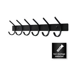 Living Nine Wandkapstok - 12 Haken - Zwart RVS - Kapstok - Hangend