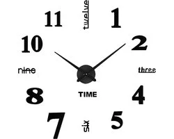 Living Nine Wandklok - Industrieel - Zwart - Ø 80-130cm - Quartz Klok - Landelijk & Modern