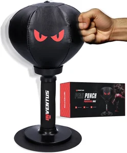Inventus Boksbal PeakPunch - Met Zuignap - Mini Bokspaal - Anti Stress - Gaming Accesoires - Verjaardag Cadeau - Boxing Reflex Stressbal - Kinderen en Volwassenen - Zwart