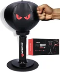 Inventus Boksbal PeakPunch - Met Zuignap - Mini Bokspaal - Anti Stress - Gaming Accesoires - Verjaardag Cadeau - Boxing Reflex Stressbal - Kinderen en Volwassenen - Zwart
