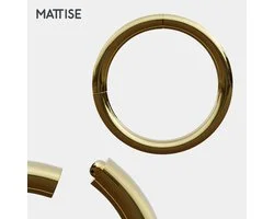 MATTISE® Gouden Chirurgisch Stalen Ring Piercing — Goud Kleurige — 8 mm Diameter & 1,0 mm Draaddikte — Oorbellen Ringetje Geschikt voor Helix Tragus Septum Lip Neus Wenkbrauw Piercings