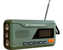 needventure® Noodradio DAB+ en FM - Draagbare DAB Radio - Solar Opwindbaar - Opwindbare Bouwradio - Werfradio Met Zaklamp - Powerbank 4500 mAh - Zonneenergie Radio Survival Noodpakket - Noodrantsoen