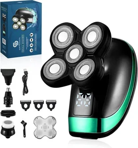 Skull Shaver - 5-in-1 Scheerapparaat Voor Mannen - Neus, Oor & Baard Trimmer - Hoofd Kaal Scheren