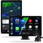 SwayTosh Carplay Scherm FlipView - Apple Carplay & Android Auto (Draadloos) - 8 Inch - Touchscreen - 2025 – Verticaal en Horizontaal - Navigatiesysteem Auto - Android Auto Scherm - Autoradio met Bluetooth - Apple Carplay Scherm