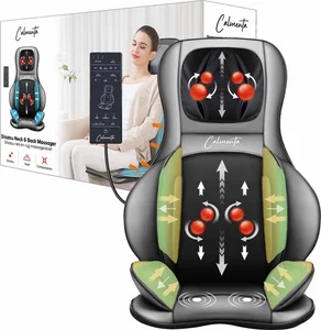 CALMENTA® Massage Stoel Shiatsu - Rugmassage en Nekmassage apparaat - Inclusief Opbergtas - Massagekussen - Compressiemassage – Elektrisch Warmtefunctie - Vibratie - Rugpijn en Nekpijn - Massagemat
