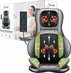 CALMENTA® Massage Stoel Shiatsu - Rugmassage en Nekmassage apparaat - Inclusief Opbergtas - Massagekussen - Compressiemassage – Elektrisch Warmtefunctie - Vibratie - Rugpijn en Nekpijn - Massagemat