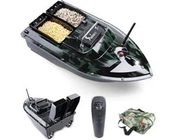 BUDDIE'S® Voerboot – 3KG Laadvermogen - 2 Voerbakken - Verlichting – 500 meter bereik – Opbergtas - Voerboot Karper – Baitboat – Karpervissen