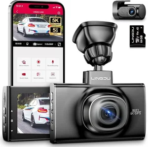 Premium editie 5K Dashcam Voor & Achter – Ultra HD | 5G Wifi | GPS | Parkeermodus | Nachtzicht | G-sensor | Inclusief 64GB kaart