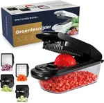 Kitchen Royal® - Mandoline Groentesnijder – Slicer Dicer Frietsnijder – Uiensnijder met spiraalsnijder - Zwart