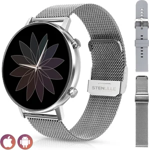 Stenlille Joli Smartwatch – Dames & Heren Horloge – Geschikt voor IOS en Android – Activity Tracker – Zilver
